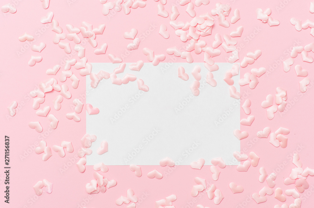 Pink heart shape decoration background. Holiday concept