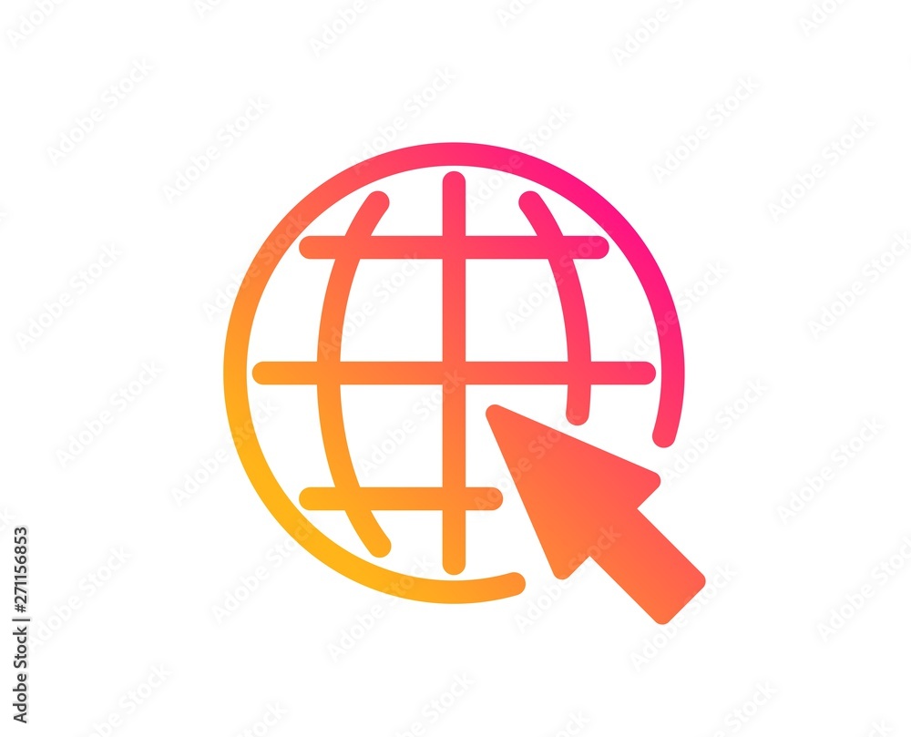 Globe with mouse cursor icon Globe with mouse cursor icon
