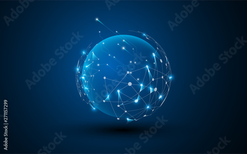 abstract sci fi sphere polygonal pattern design