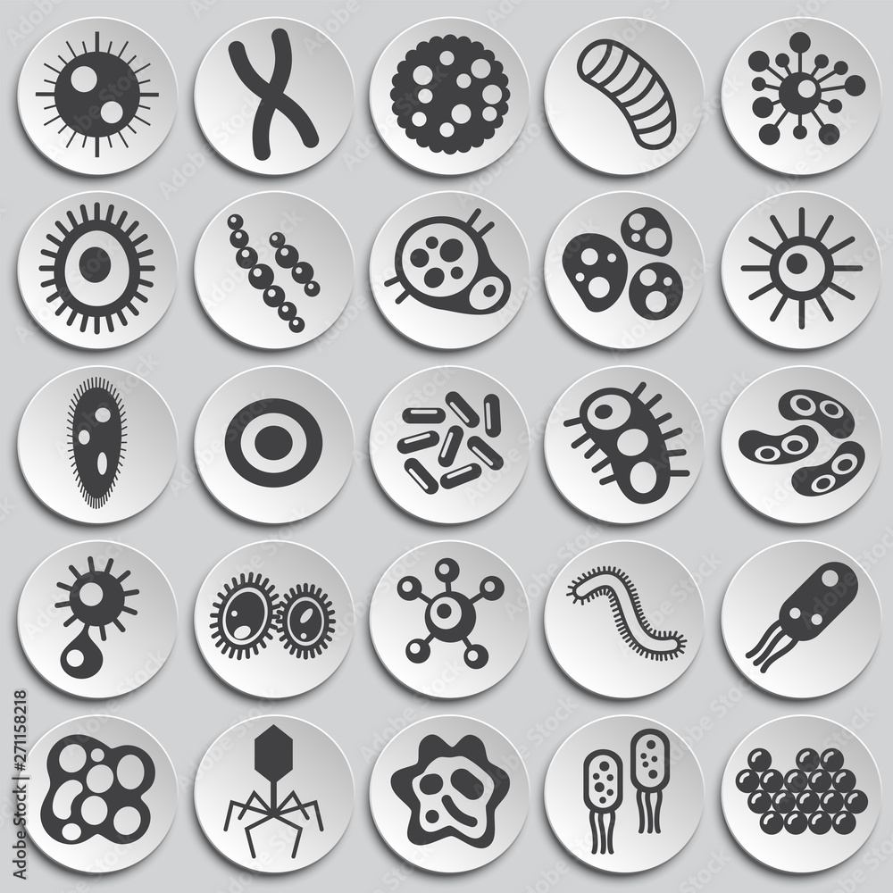 Microbe icons set on background for graphic and web design. Simple illustration. Internet concept symbol for website button or mobile app. Microbe icons set on background for graphic and web design. Simple illustration. Internet concept symbol for website button or mobile app.