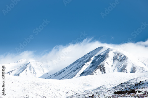 New Zealand Mountain Range Landscape, Snow Capped Mountains, Winter Landscape © Joshua