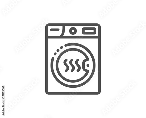 Dryer machine line icon. Laundry service sign. Dry clothing symbol. Quality design element. Linear style dryer machine icon. Editable stroke. Vector