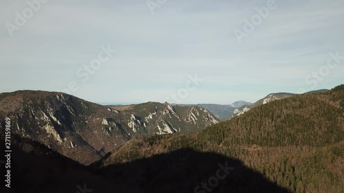 aerial view of pyrenean hill in Occitanie, Aude in the South of France