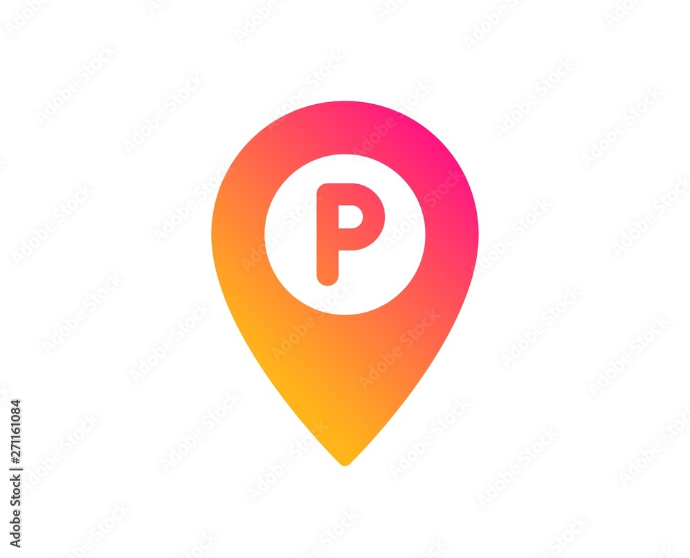 Parking icon. Location map pointer sign. Car park symbol. Classic flat style. Gradient parking icon. Vector Parking icon. Location map pointer sign. Car park symbol. Classic flat style. Gradient parking icon. Vector