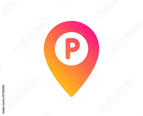 Free Download Parking icon. Location map pointer sign. Car park symbol. Classic flat style. Gradient parking icon. Vector - GFXLoad