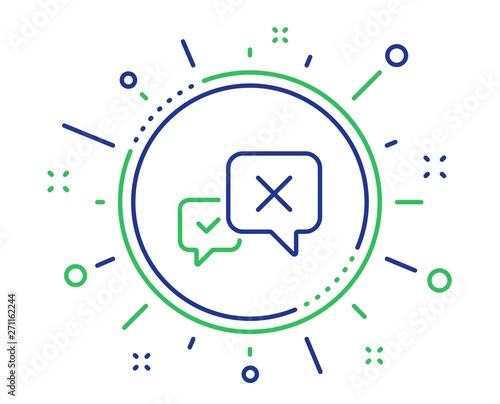 Reject message line icon. Decline or remove chat sign. Quality design elements. Technology reject button. Editable stroke. Vector