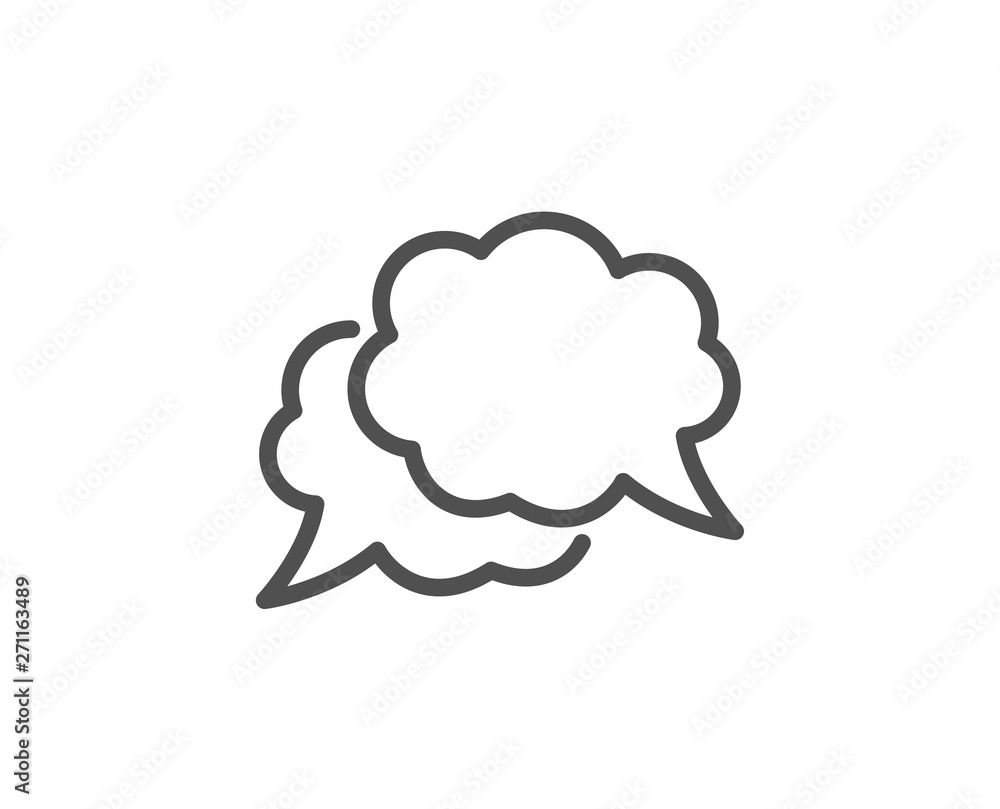 Chat comment line icon. Comic speech bubble sign. Social media message symbol. Quality design element. Linear style chat message icon. Editable stroke. Vector Chat comment line icon. Comic speech bubble sign. Social media message symbol. Quality design element. Linear style chat message icon. Editable stroke. Vector