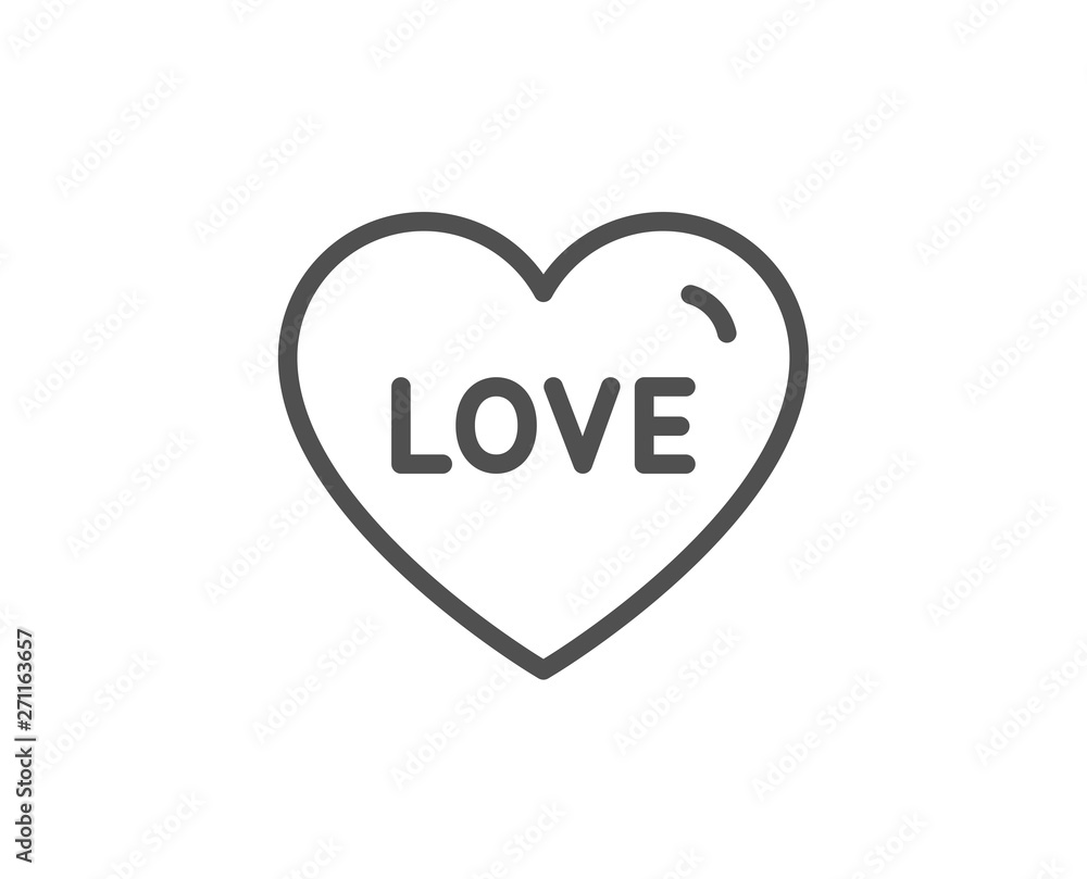 Love line icon. Sweet heart sign. Valentine day symbol. Quality design element. Linear style love icon. Editable stroke. Vector Love line icon. Sweet heart sign. Valentine day symbol. Quality design element. Linear style love icon. Editable stroke. Vector