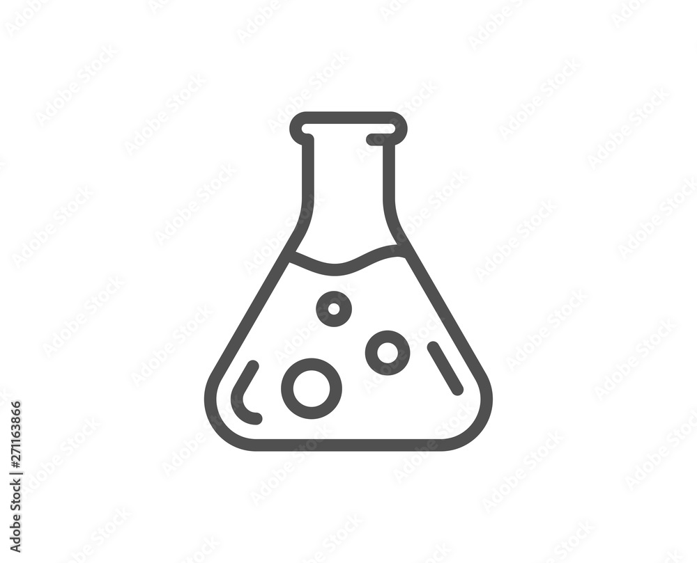 Chemistry lab line icon. Laboratory flask sign. Analysis symbol. Quality design element. Linear style chemistry lab icon. Editable stroke. Vector Chemistry lab line icon. Laboratory flask sign. Analysis symbol. Quality design element. Linear style chemistry lab icon. Editable stroke. Vector