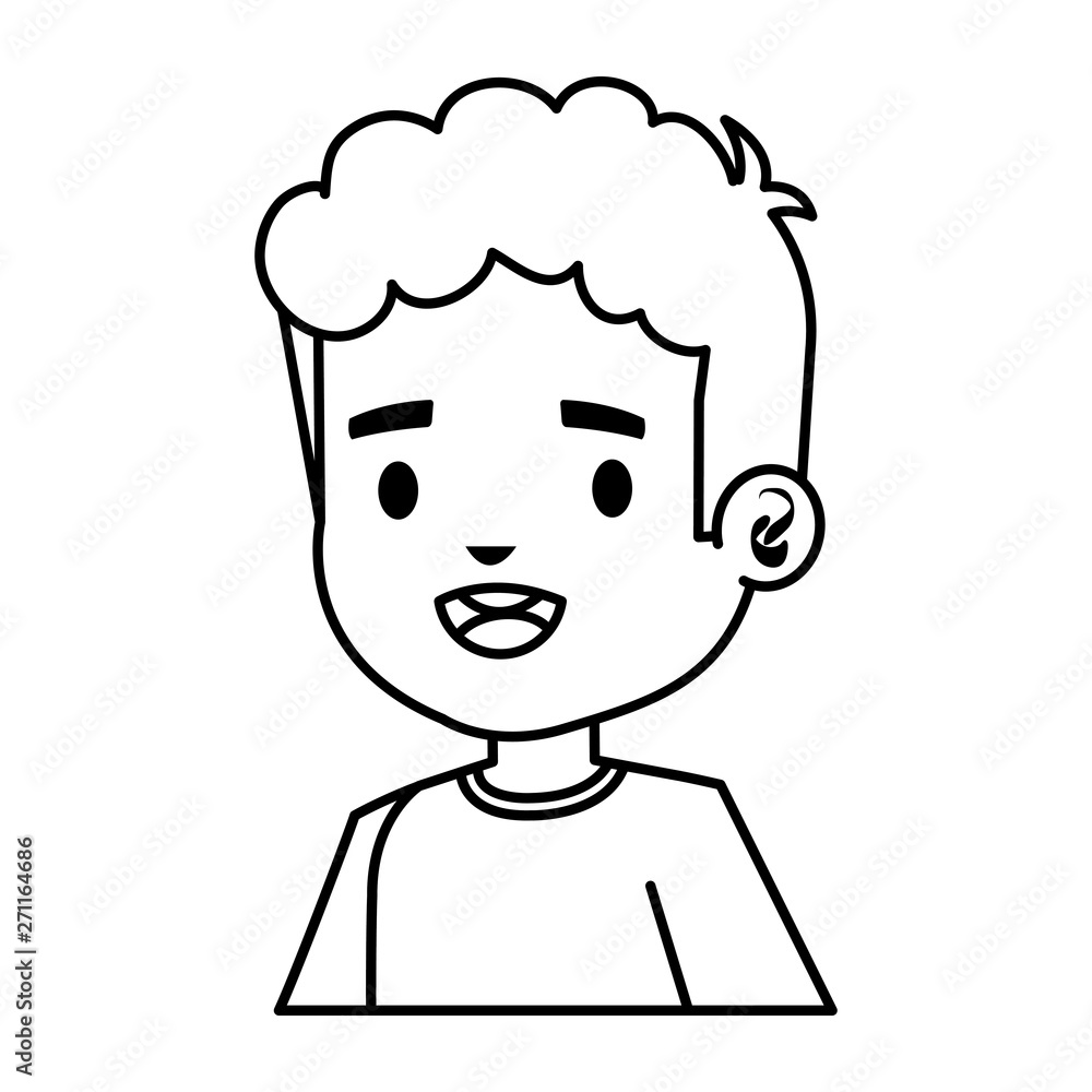 Fototapeta premium happy little boy comic character