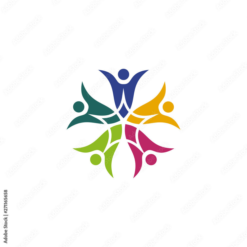 Community and adoption care logo design vector template