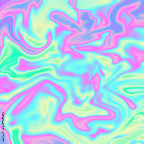 Holographic Swirls Background - Abstract holographic marbling effect with iridescent colors