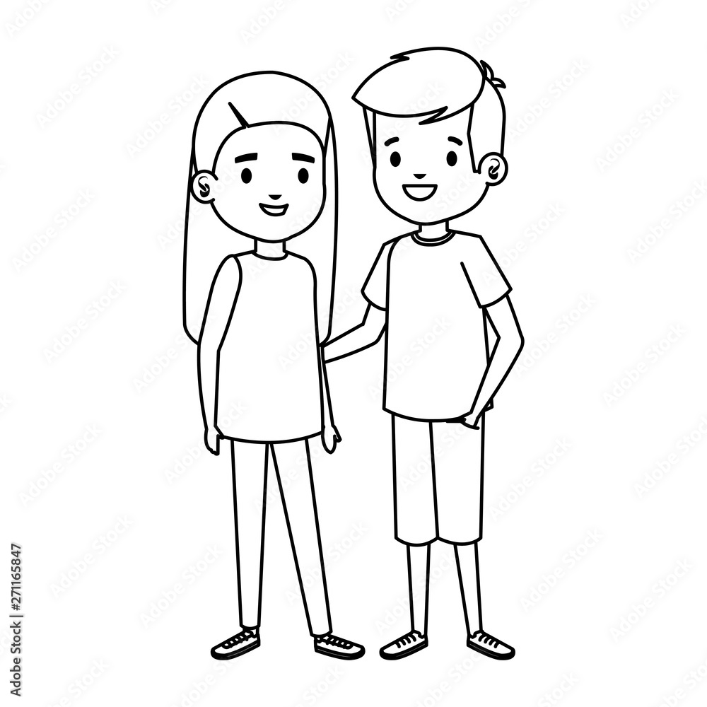 cute little kids couple characters cute little kids couple characters