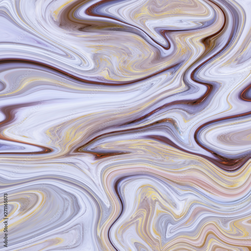 Obraz premium Abstract Marble Swirls Background - Fluid marbling effect with subtle gold veining accents