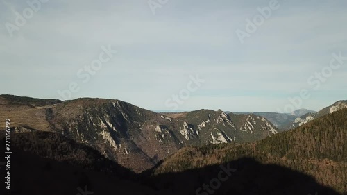 aerial view of pyrenean hill in Occitanie, Aude in the South of France