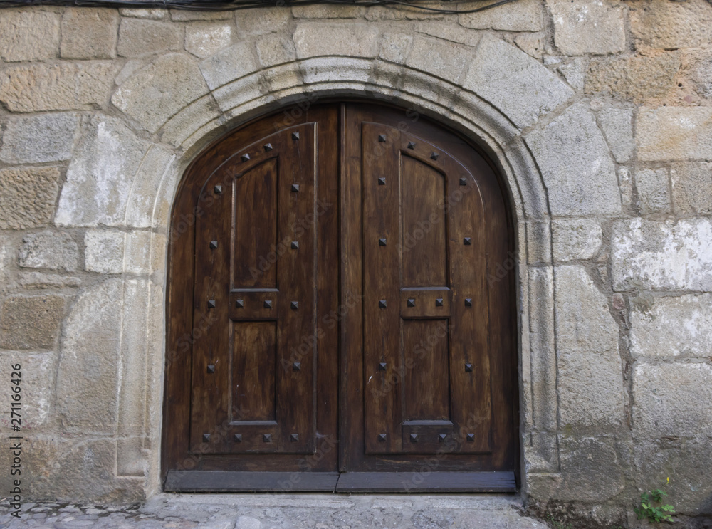 Typical door of a house in the village of La Alberca, Salamanca-Spain