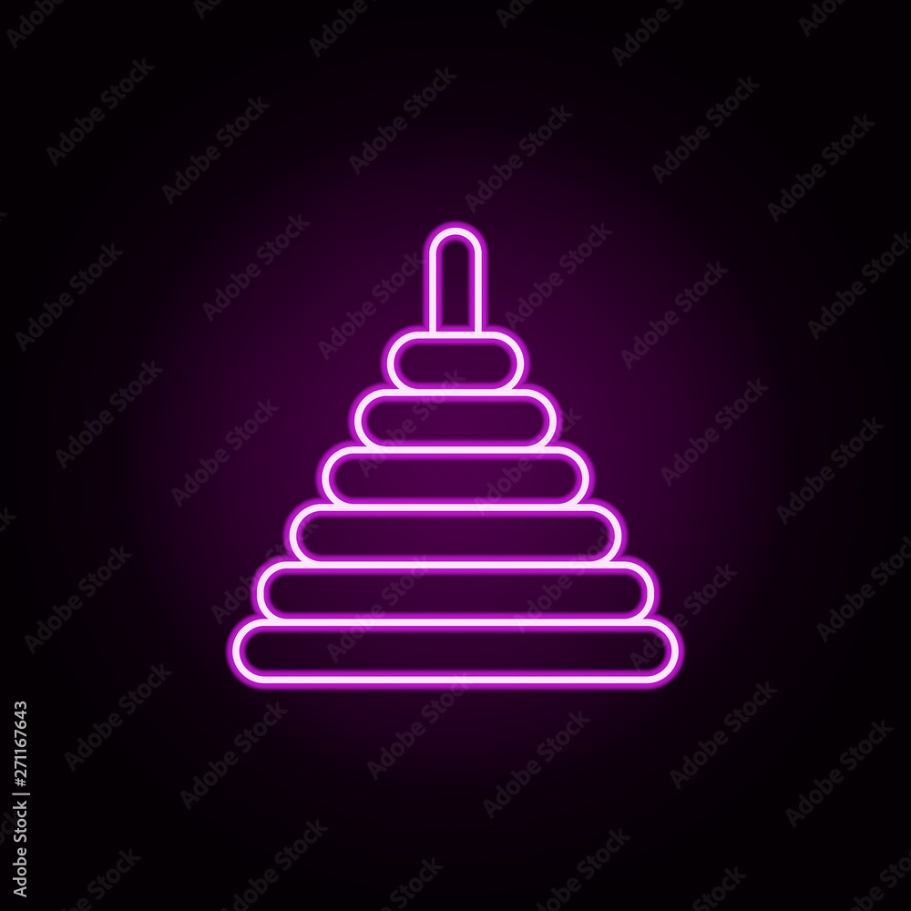 pyramid neon icon. Elements of toys set. Simple icon for websites, web design, mobile app, info graphics pyramid neon icon. Elements of toys set. Simple icon for websites, web design, mobile app, info graphics