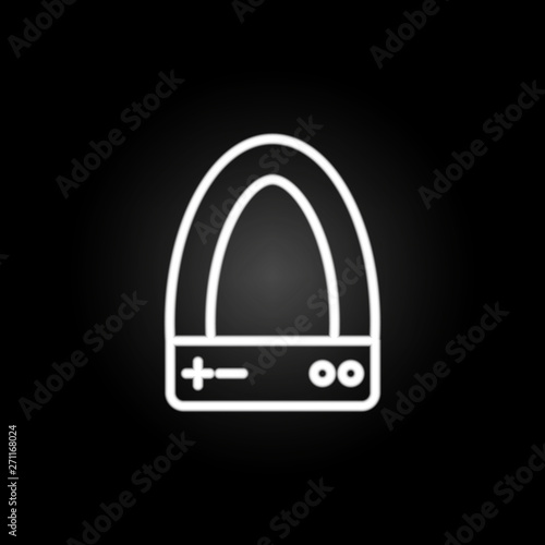 bar magnet, horseshoe magnet, magnetic field neon icon. Elements of technology set. Simple icon for websites, web design, mobile app, info graphics