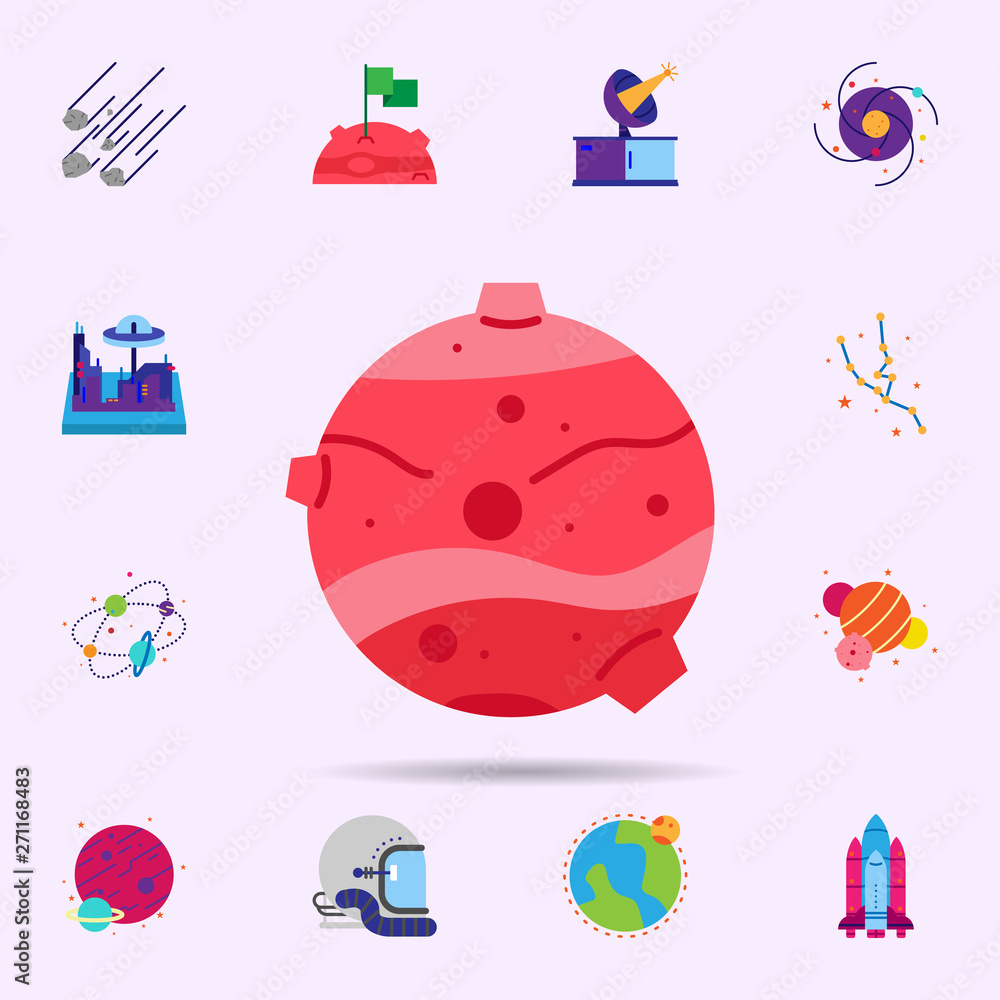 Space, mars color icon. Universal set of Space for website design and development, app development