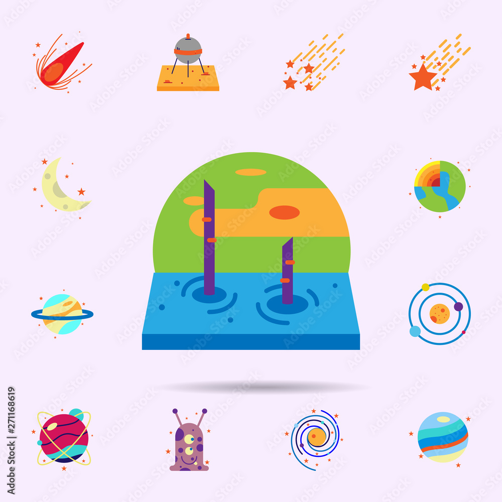 Naklejka premium Space, world color icon. Universal set of Space for website design and development, app development