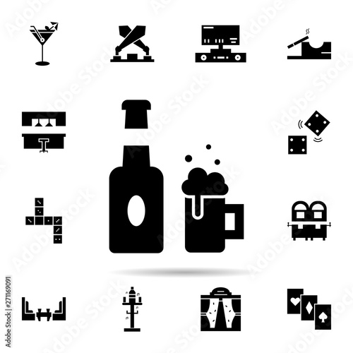 Karaoke, beer, drink icon. Universal set of karaoke for website design and development, app development