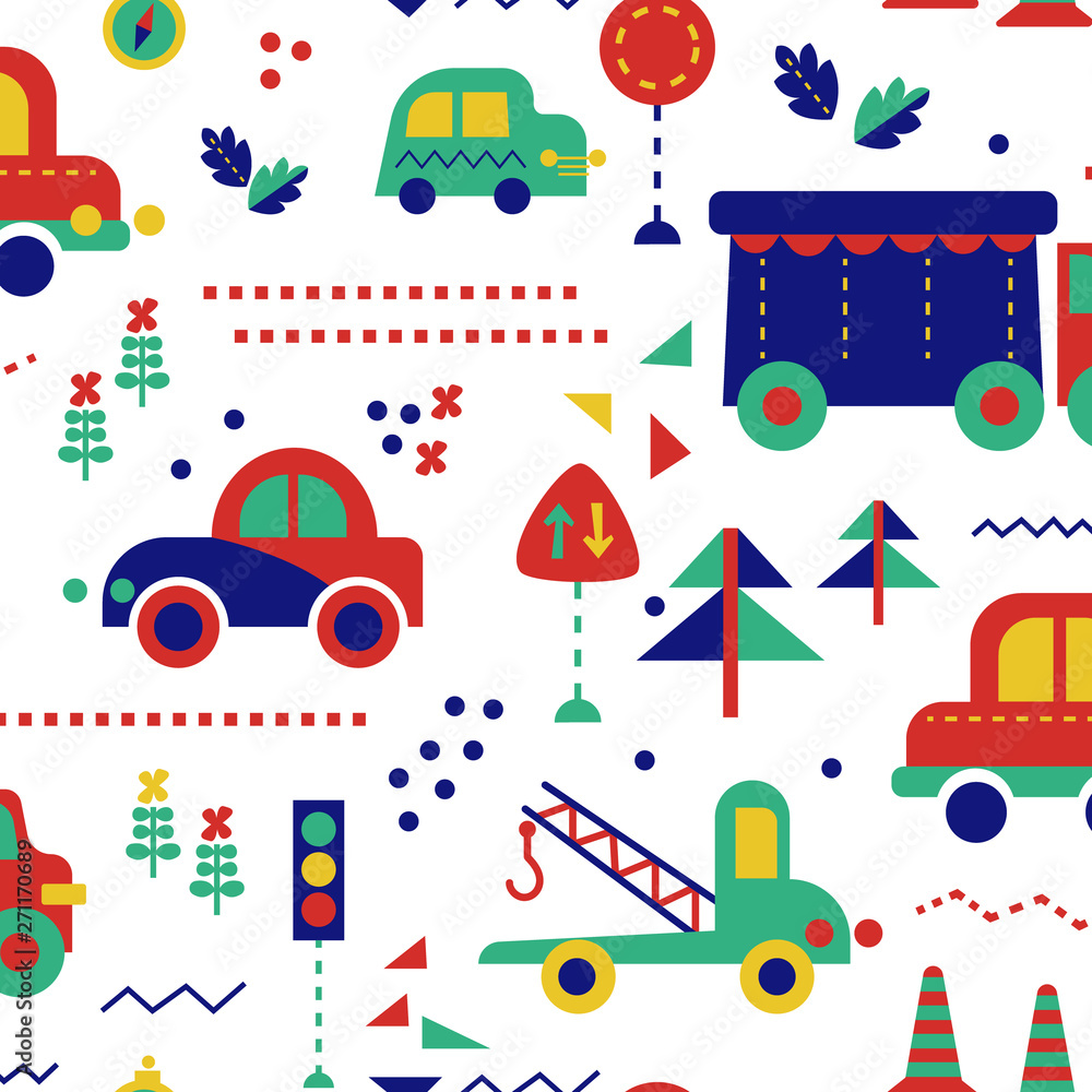 City transport kids seamless pattern design City transport kids seamless pattern design