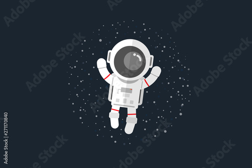 Flat design, Astronauts float in space, Vector illustration, Infographic Element