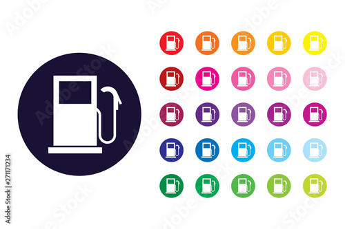 Gas station sign icon. Gas station color symbol.