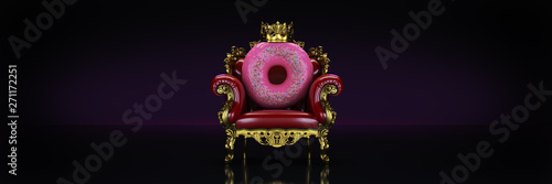 Valokuvatapetti Delicious King donut. 3d rendering
