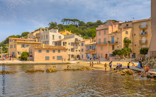 Small beach in town of Saint Tropez
