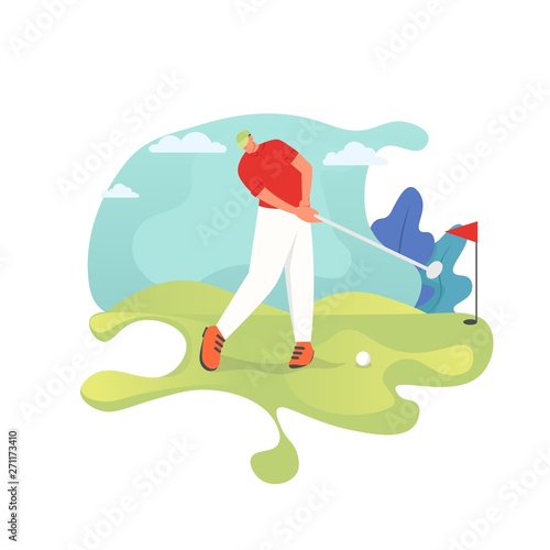 Golf player, vector flat style design illustration