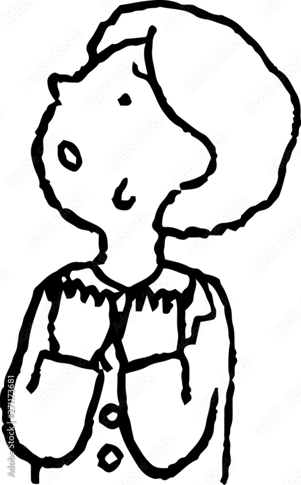 Monochrome Illustration of hand-drawn sideways businessman Monochrome Illustration of hand-drawn sideways businessman