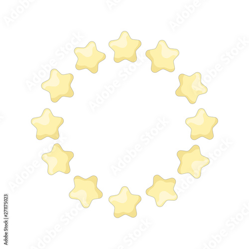 Frame template with cartoon stars and copy space.