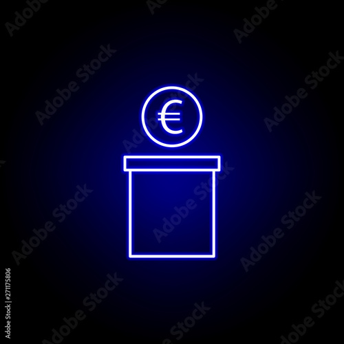 pot dollar icon in neon style. Element of finance illustration. Signs and symbols icon can be used for web, logo, mobile app, UI, UX