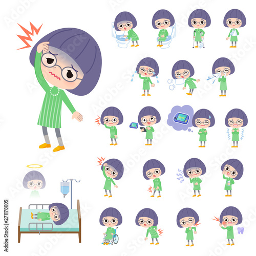 Green clothing Glasses girl_sickness