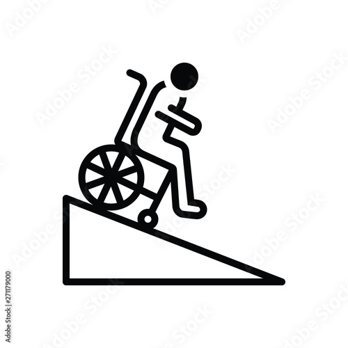 Black solid icon for ramp handicap