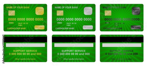 Bank card for the USA Independence Day in bright green