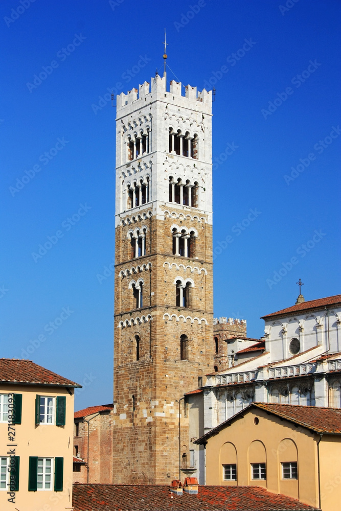 Medieval towers in the city of Lucca, Italy