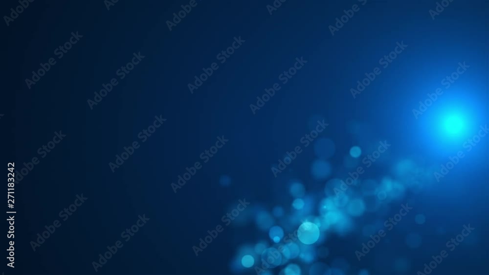 Beautiful blue glowing bokeh, shallow depth of field, computer generated abstract background, 3D rendering backdrop