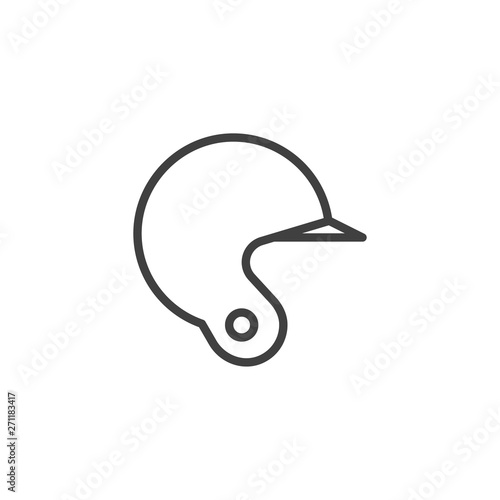 Jockey helmet line icon. linear style sign for mobile concept and web design. Polo hat outline vector icon. Symbol, logo illustration. Vector graphics