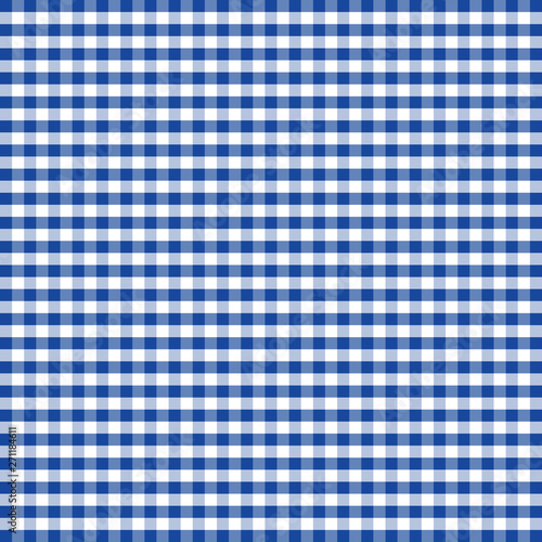 Gingham Check seamless pattern in blue and white, EPS8 file includes pattern swatch that will seamlessly fill any shape, for arts, crafts, fabrics, tablecloths, decorating, scrapbooks. 