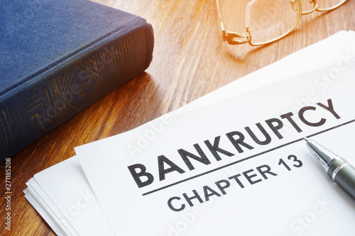 Chapter 13 bankruptcy petition and book. photo