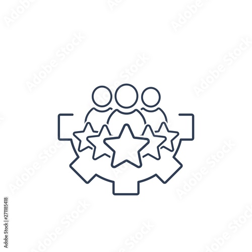 The best group of engineers. Vector linear icon.