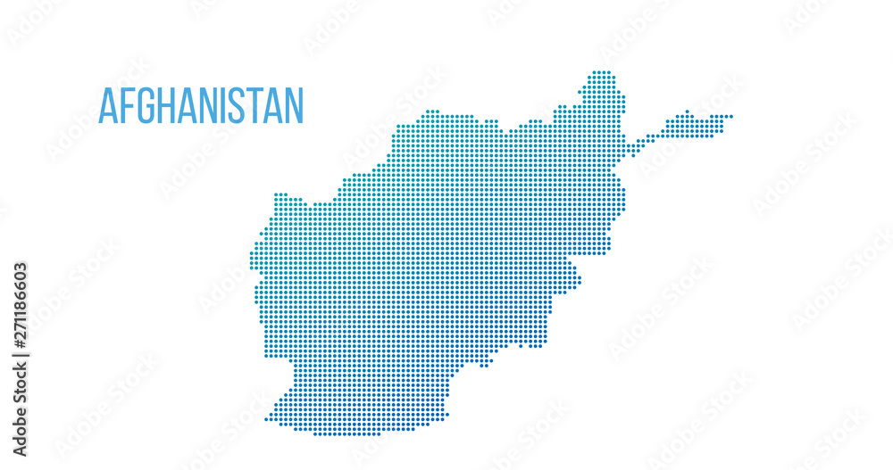 Afghanistan map. Vector halftone composition. Vector illustration isolated on white background.