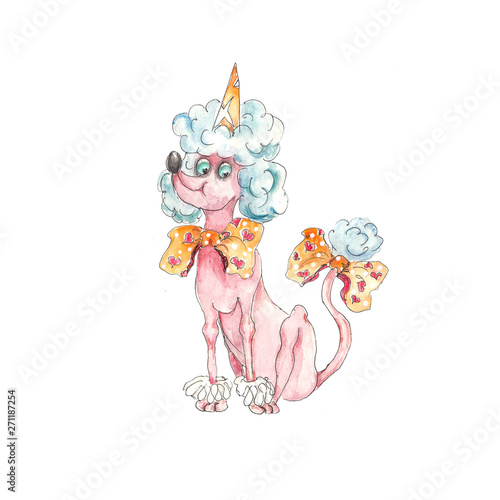 Circus character  vintage watercolor drawing clipart illustration isolated on white © onanana
