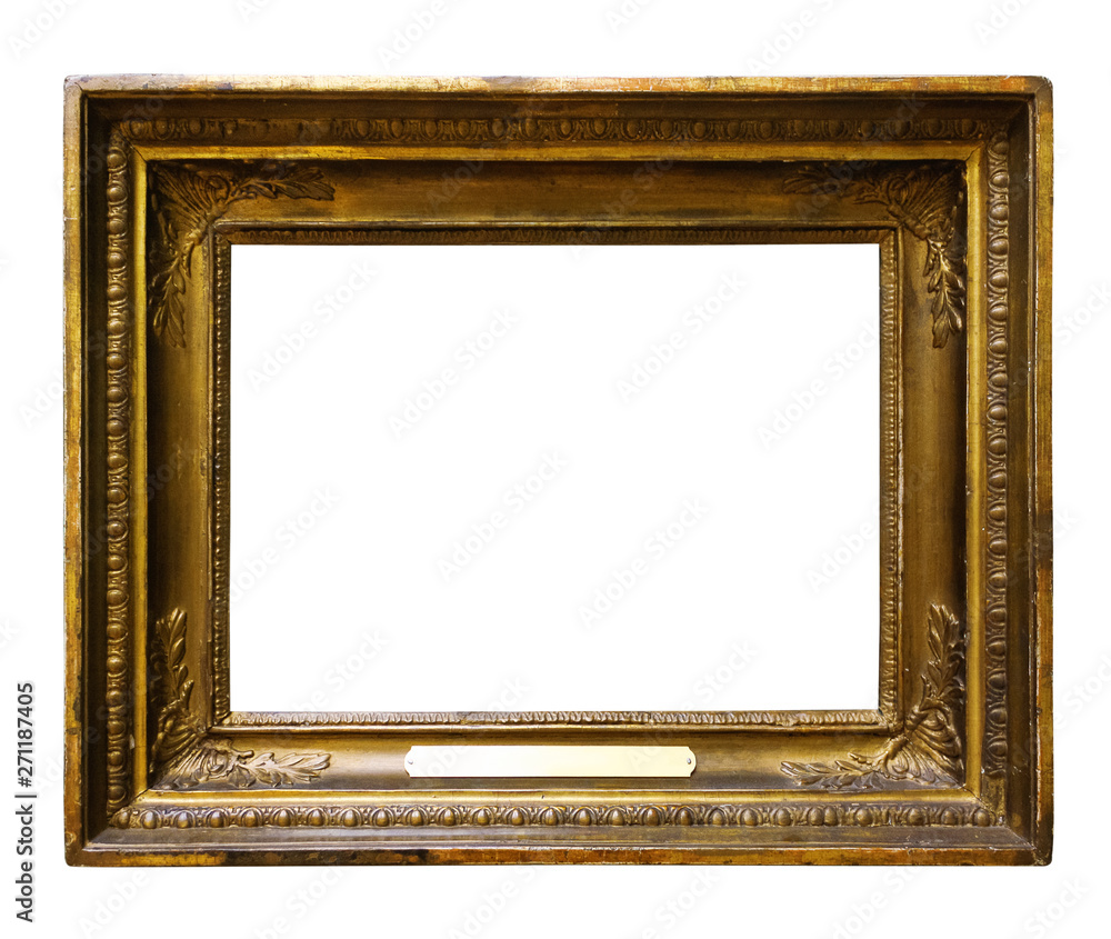 Picture wooden ornate frame for design on white isolated background Picture wooden ornate frame for design on white isolated background