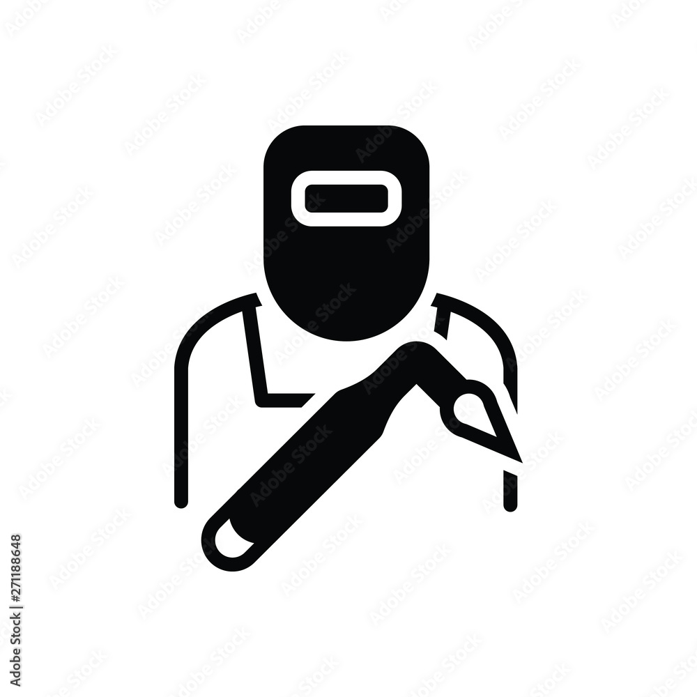 Black solid icon for welder helmet Black solid icon for welder helmet