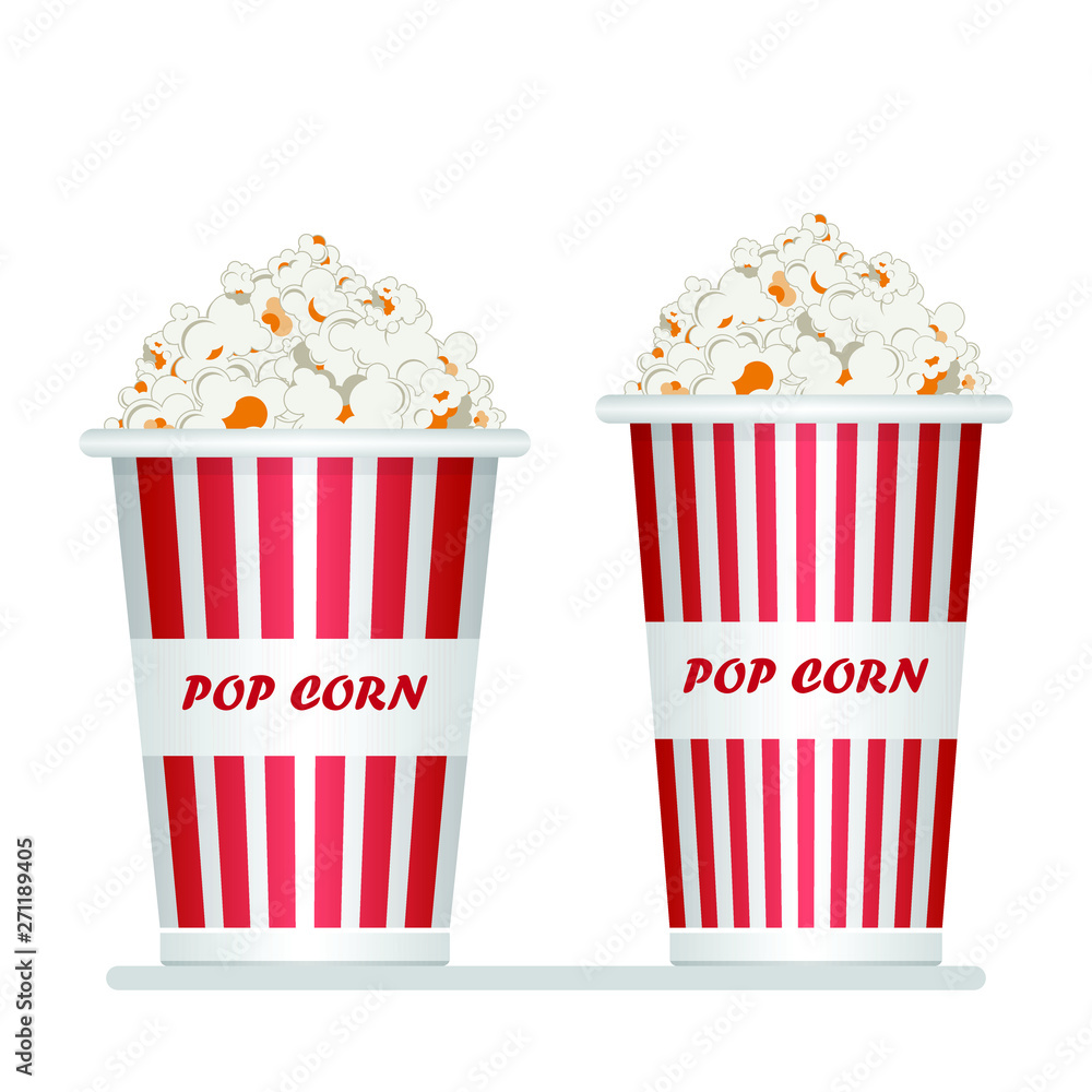 Popcorn bucket vector illustration isolated on white background