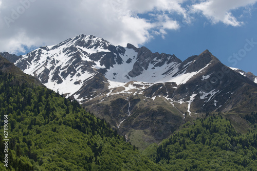 Snowy mountain in the French Pyrenees