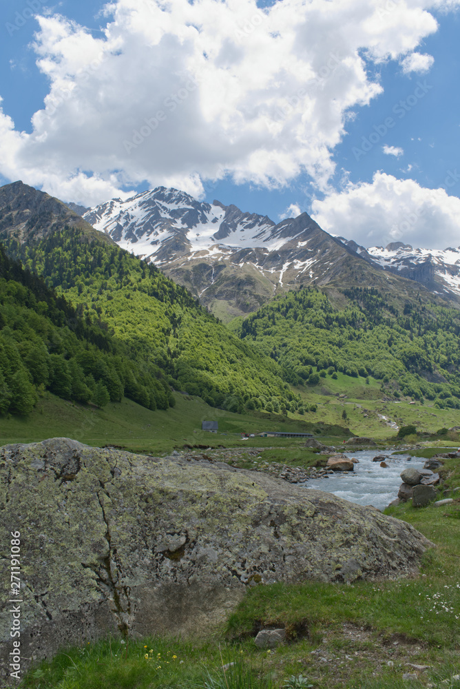 Snowy mountain in the French Pyrenees